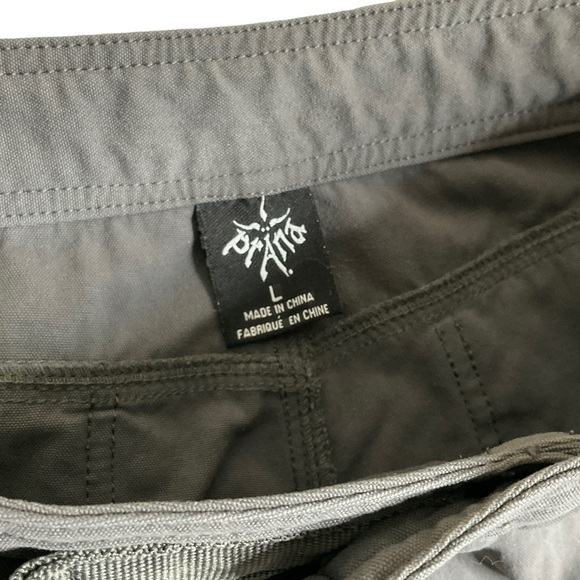 Prana Breathe Pants Sz L Hiking Adjustable Waist Cotton Gray Mens Outdoor - Picture 11 of 11